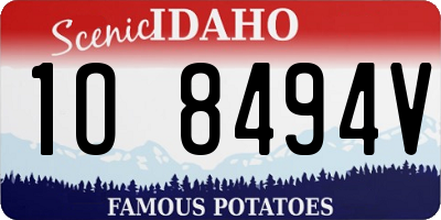 ID license plate 1O8494V