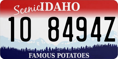 ID license plate 1O8494Z