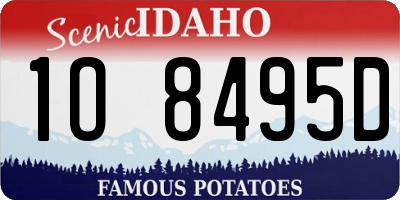 ID license plate 1O8495D