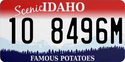 ID license plate 1O8496M