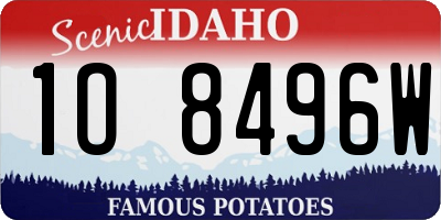 ID license plate 1O8496W