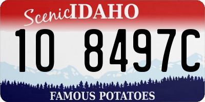 ID license plate 1O8497C