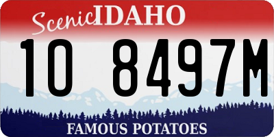 ID license plate 1O8497M