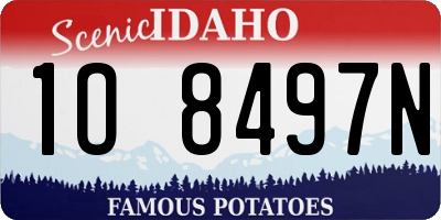 ID license plate 1O8497N