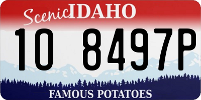 ID license plate 1O8497P