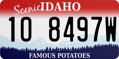 ID license plate 1O8497W