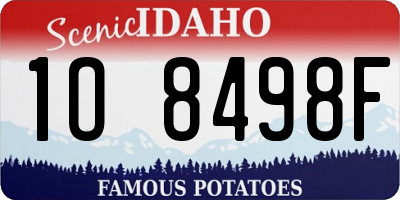 ID license plate 1O8498F