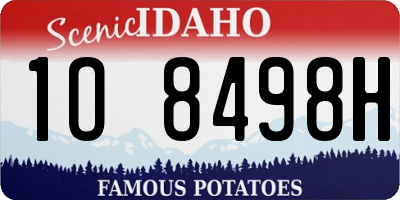 ID license plate 1O8498H