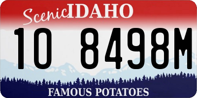 ID license plate 1O8498M