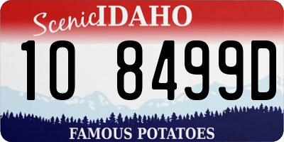 ID license plate 1O8499D