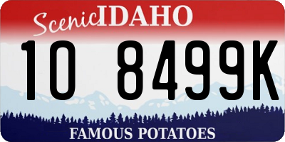 ID license plate 1O8499K