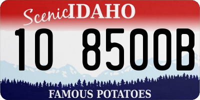 ID license plate 1O8500B