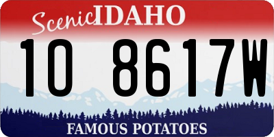 ID license plate 1O8617W