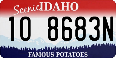 ID license plate 1O8683N