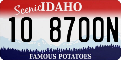 ID license plate 1O8700N