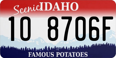 ID license plate 1O8706F