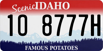 ID license plate 1O8777H