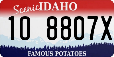 ID license plate 1O8807X