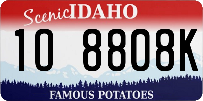 ID license plate 1O8808K
