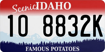 ID license plate 1O8832K