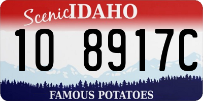 ID license plate 1O8917C