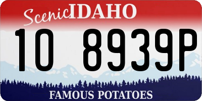 ID license plate 1O8939P
