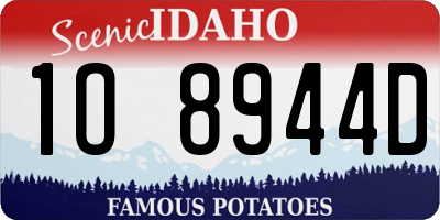 ID license plate 1O8944D