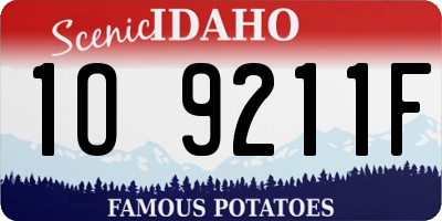 ID license plate 1O9211F
