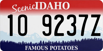 ID license plate 1O9237Z
