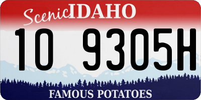 ID license plate 1O9305H