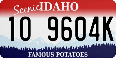 ID license plate 1O9604K