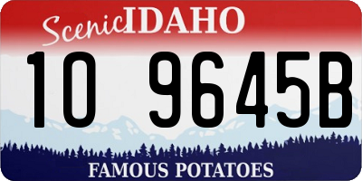 ID license plate 1O9645B