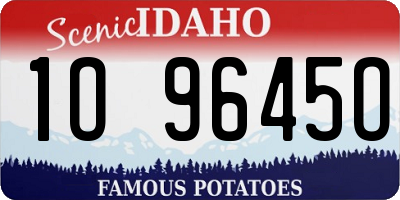 ID license plate 1O9645O