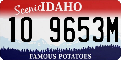 ID license plate 1O9653M