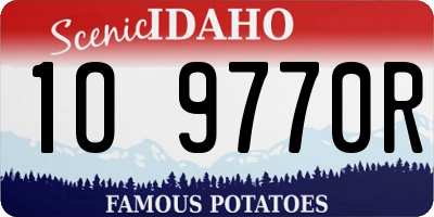 ID license plate 1O9770R