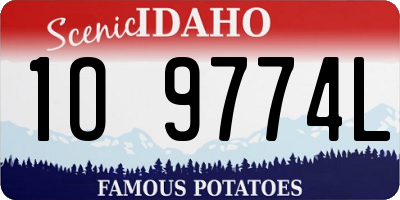 ID license plate 1O9774L
