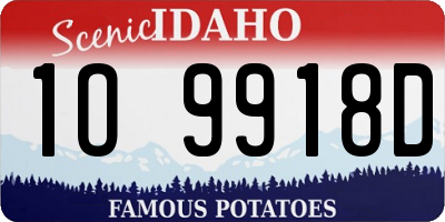 ID license plate 1O9918D