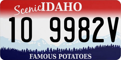ID license plate 1O9982V