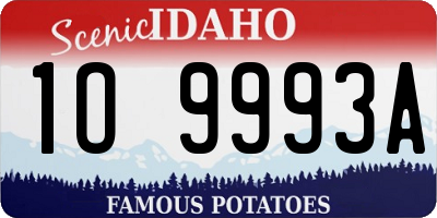 ID license plate 1O9993A
