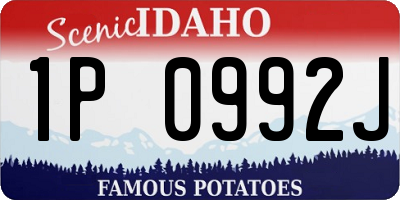 ID license plate 1P0992J