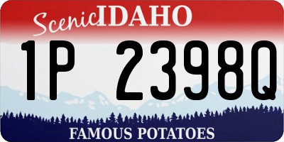 ID license plate 1P2398Q