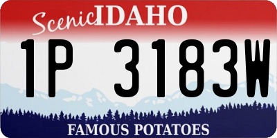 ID license plate 1P3183W