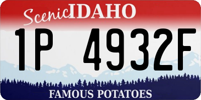 ID license plate 1P4932F