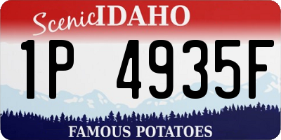 ID license plate 1P4935F