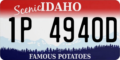 ID license plate 1P4940D