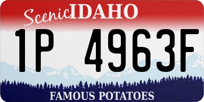 ID license plate 1P4963F