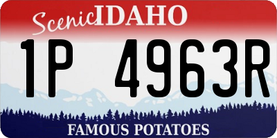 ID license plate 1P4963R