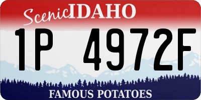 ID license plate 1P4972F