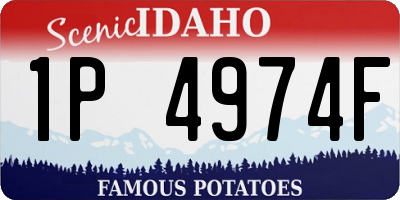 ID license plate 1P4974F