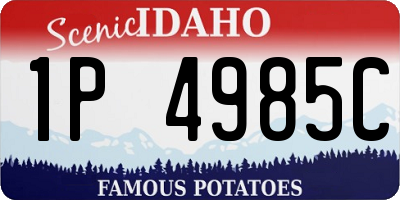ID license plate 1P4985C